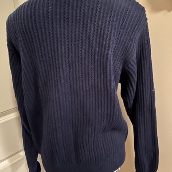 Vintage Christopher and Banks Navy Blue Cardigan Sweater Size Medium - Picture 2 of 5